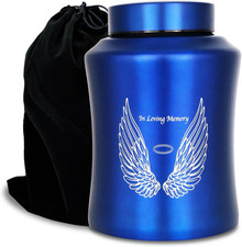 up to 160 Lbs Large Cremation Urns for Adult Human Ashes, Angel Wings in Loving