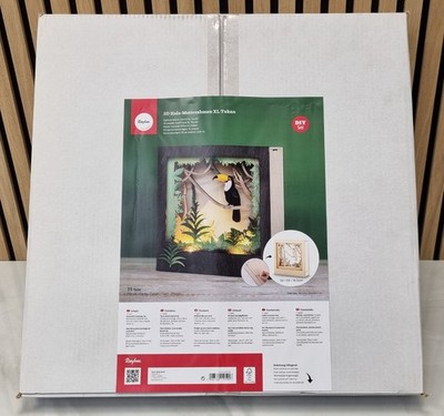 Rayher 3D Holz-Motivrahmen XL Tukan DIY Set Bastelset Holzbausatz Dschungel 53cm