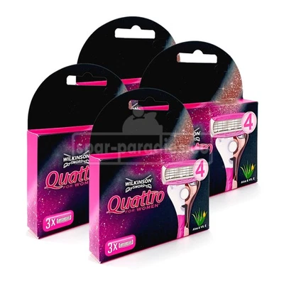 12 x Wilkinson Quattro for Women Rasierklingen Klingen Ersatzklingen 4x 3er Pack