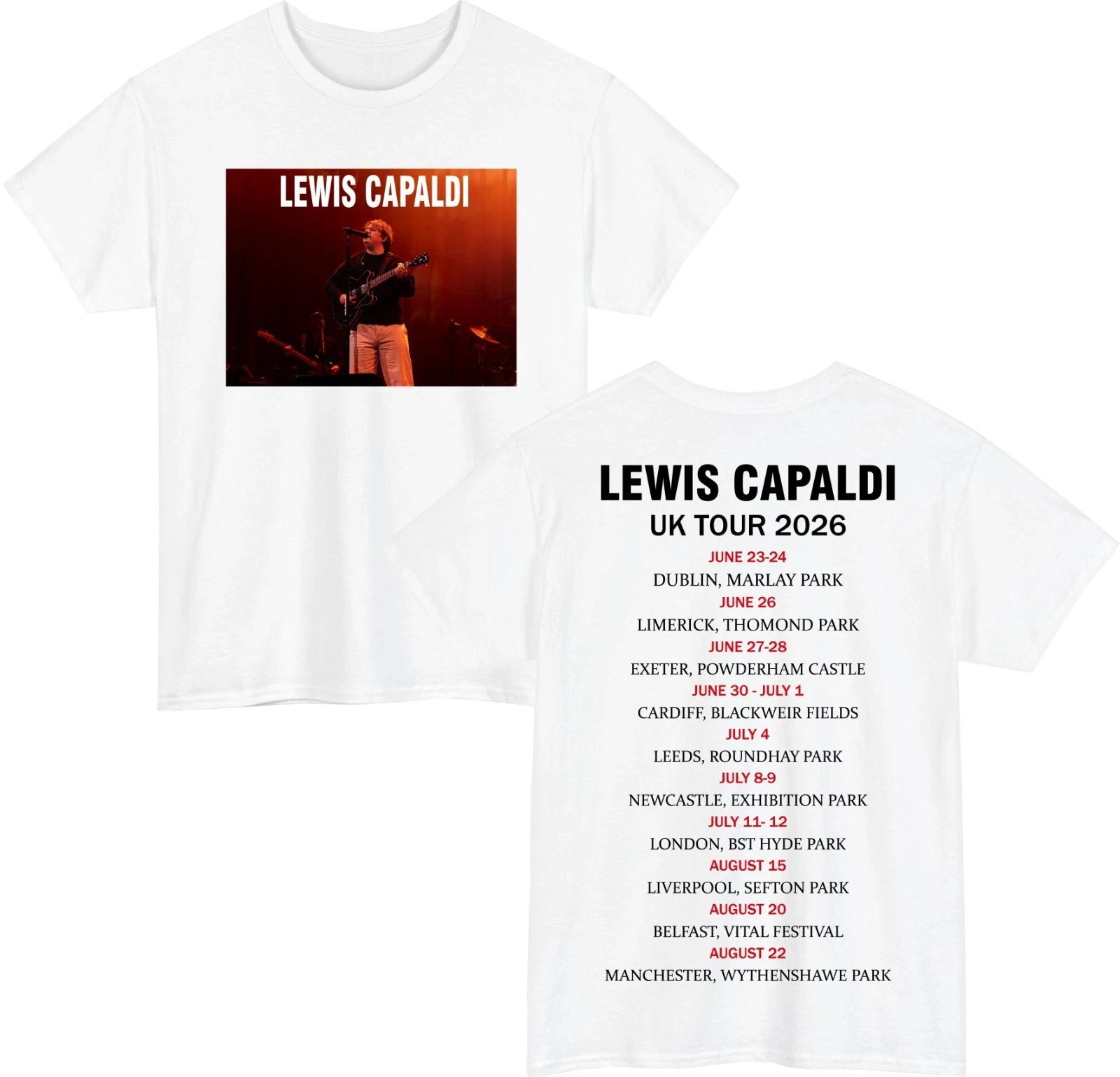 Lewis Capaldi UK Tour 2026 T-Shirt – Concert Party Music Lover Unisex Tee Top
