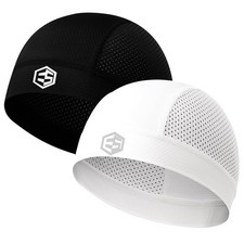 2Pcs Breathable Mesh Skull Caps for Men Women, Quick Dry Lightweight Sweat Un...