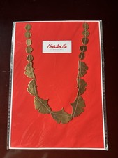 New in Package Isabelle De Borchgrave Ginkgo Short Necklace Gold Color
