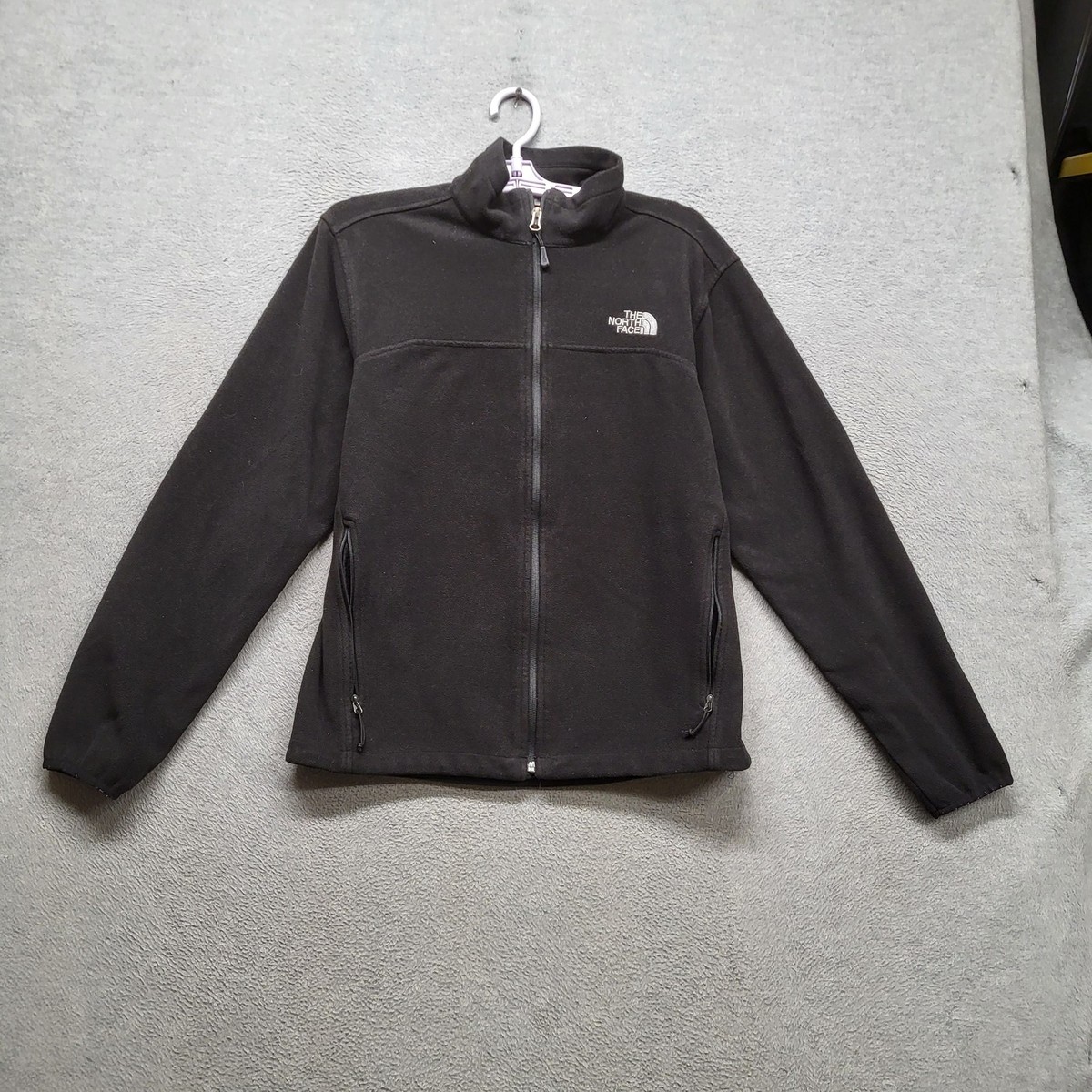 The North Face Men Jacket S Black Logo Embroidery Fleece Jacket | eBay