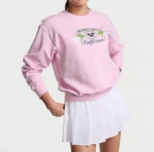 PINK Victoria  s Secret Beverly Hills California Graphic Sweatshirt Pink XL Palms