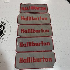 Vintage Halliburton Sew-On Jacket Patches, Lot Of 5, Gas and Oil, Petroliana