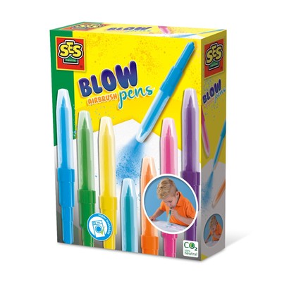 SES Creative 00275   Kinder Airbrush Stifte Set, Blas-Technik für kreative Maler