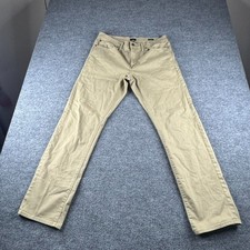 J Crew Flex Pants Mens 32x32 Beige Cotton Stretch Slim Fit Straight Chino Casual