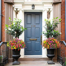 Artificial Flowers Faux Silk Outdoors Uv Resistant 12 Bundles Pansy Hanging