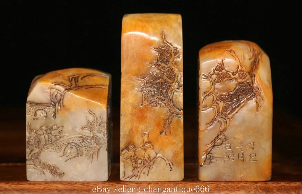 寿山石主中国古董花瓶| eBay