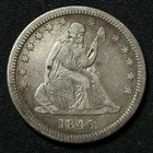 1845 Silver Seated Liberty Quarter Philadelphia Mint Very Fine Condition