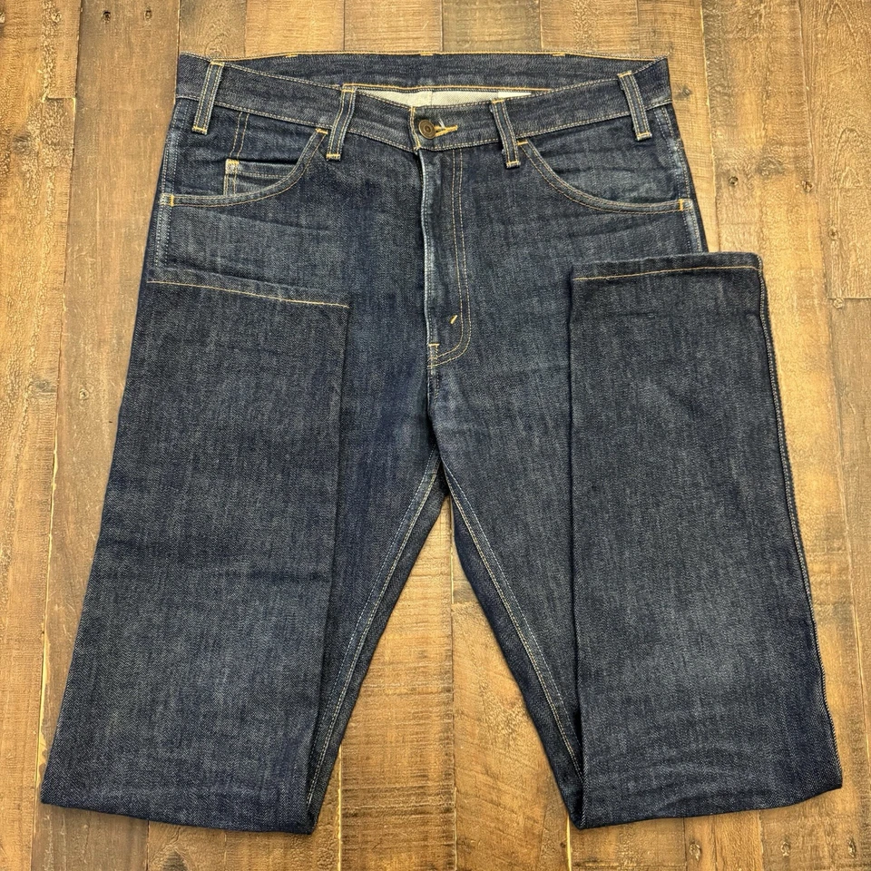 Pantalones de mezclilla para hombre Levi's LVC 606 W32x31 (etiqueta 32x32) azul crudo cónico ajustados EE. UU. 2014 Foto 2 de 4