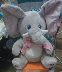 ToyAmazing Peek A Boo Elephant Plush Gray 12" Music-Brand New!