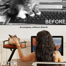 Cat Desk Bed - Desktop Attachment Cat Perch for Home Office, Spinnable Indoor...