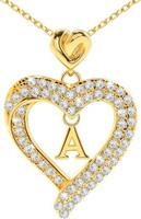 Halskette Damen Herz AnhäNger Buchstaben 18K Gold WeißGold Schmuck Geschenk
