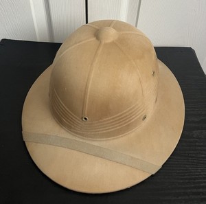 Vintage 1960's Vietnam War Era Pith Helmet Sun DSA-100-4036- With Liner & Strap