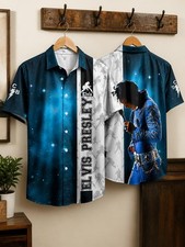 Elvis Presley Short Sleeve Dress Shirt Summer 2025 Hawaiian
