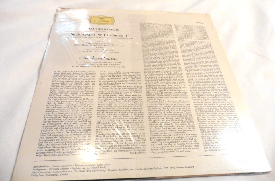 Brahms String Sextet No. 1 in B flat Major, Op. 18 Deutsche Grammophon SEALED M - Image 3 of 4