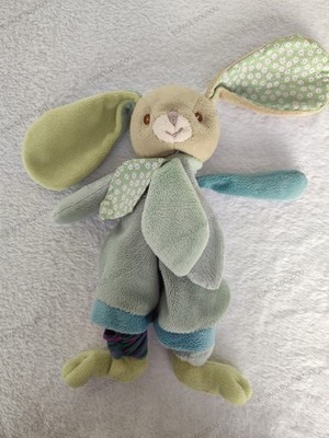 Lapin En Peluche Fait Main Au Crochet, Couleur Menthe, 20cm (hors Oreilles), Fabrication Française