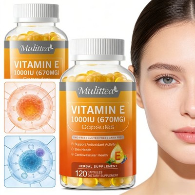 Vitamin E 1000IU Mixed Tocopherols Natural Antioxidant for Skin & Immune Support