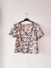 Geblümte Bluse Oberteil Kurzarm Gr M/L