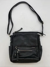 Great American Leather Works Black Leather Crossbody Shoulder Bag Purse