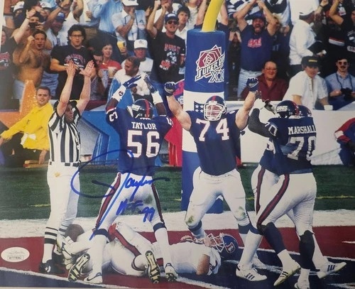 Lawrence Taylor Autographed New York Giants Art 11x14 METALLIC JSA COA HOF 99