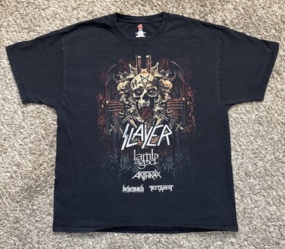 Slayer Lamb Of God, Anthrax Testament Behemoth World Tour XL Shirt 2018 Band Tee