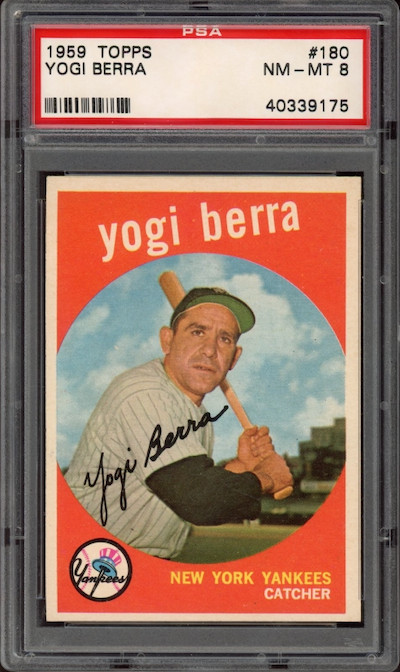 1959 Topps #180 Yogi Berra PSA NM-MT 8
