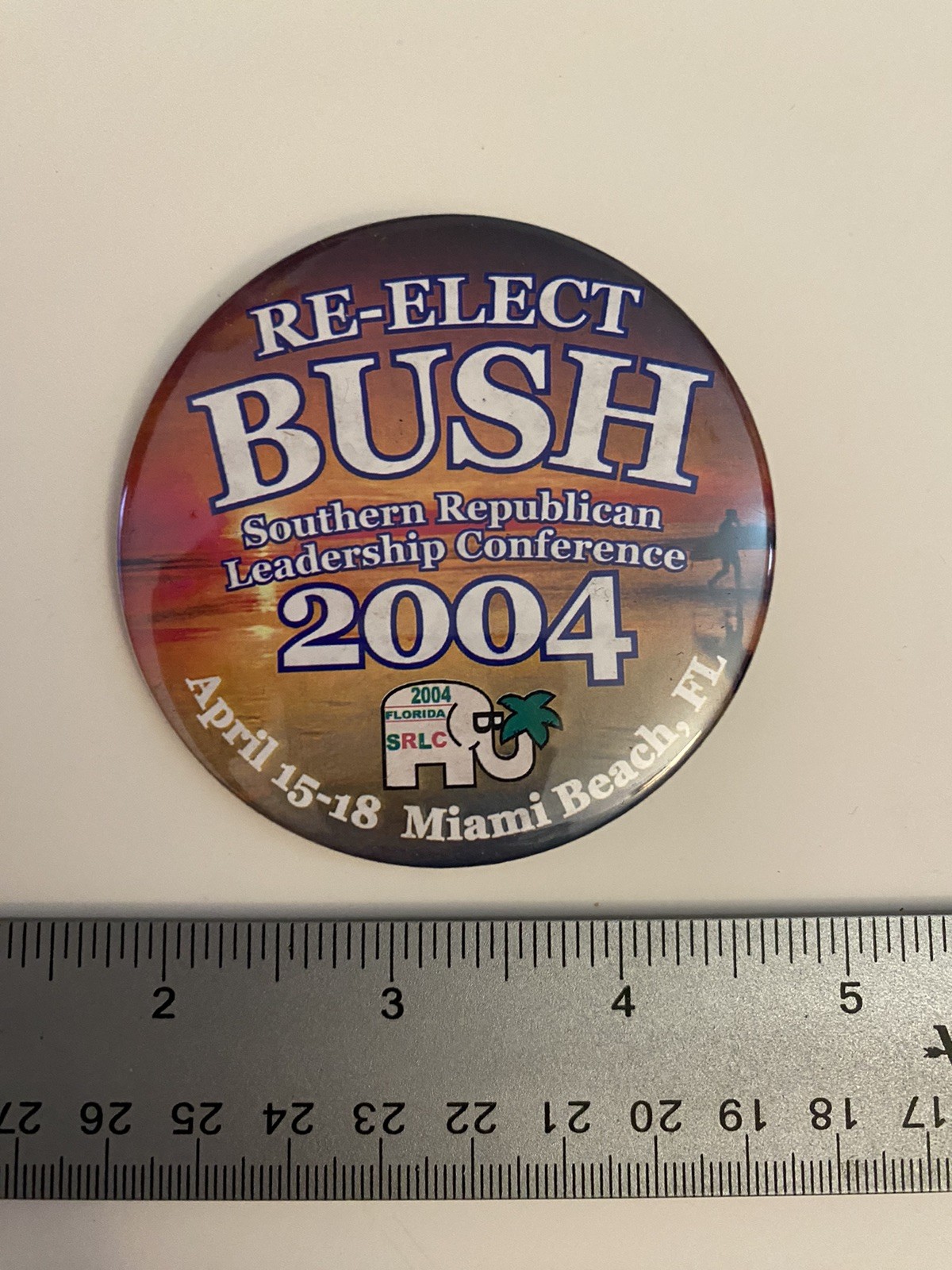 Southern Republican Leadership Conference 2004 Miami Bush Pin Back Button P50