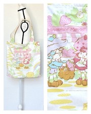 1980s Handmade Vintage Strawberry Shortcake Fabric Tote