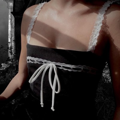 Y2K goth coquette camisole