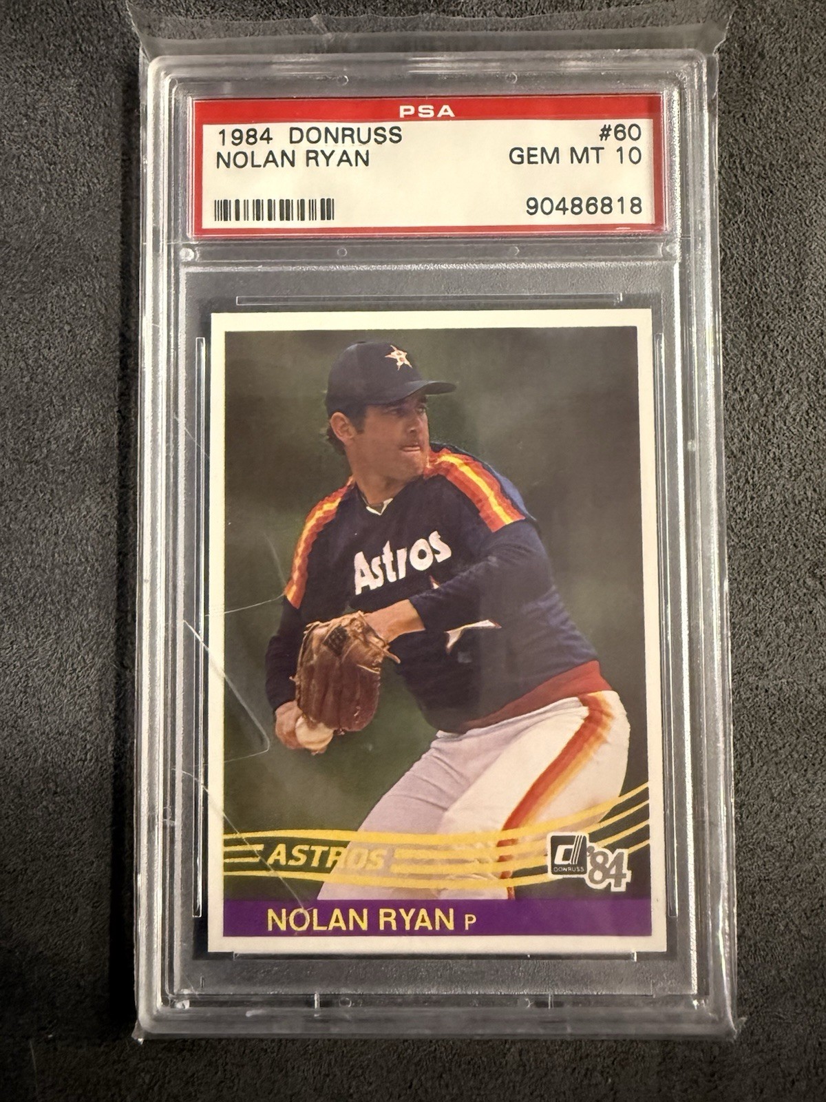 PSA 10 Donruss 1984 Nolan Ryan #60 Baseball Base Set Houston Astros view 3