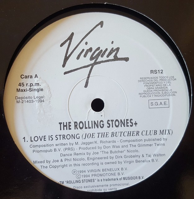 THE ROLLING STONES **Love Is Strong** RARE Spain 12" PROMO SINGLE 1994