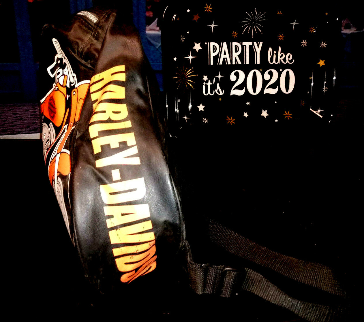 HARLEY DAVIDSON Black/Orange Kids/Toddler Backpack 20" x 10" x 4" Faux Leather eBay