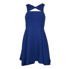 BCBGeneration Womens Splash Sleeeveless Blue Cutout Fit & Flare Dress Size 0 NWT