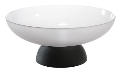 casa NOVA MELENE Deko-Schale mit Standfuß Glas Schwarz Weiß Ø 29,5 cm