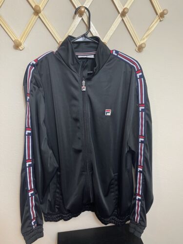 Fila Jacket Men’s XXL 2XL Stripes Zip Up With Pockets