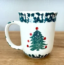 Christmas Tree Mugs Tienshan Folk Craft Winter Wonderland 3.75" Set Of 8