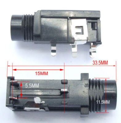 10pcs 6.35mm female socket 1/4'' mono socket connector-audio panel mount #E7