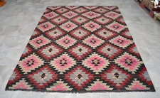 Vintage Rug, Turkish Handmade Rug, Flat Weave, Rug, Kilim Rug, Oushak Rug, 6 x 9