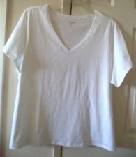 Great Basic Old Navy White Slight Slub V-Neck T-Shirt Knit Top 3XL XXXL 22 24 3X