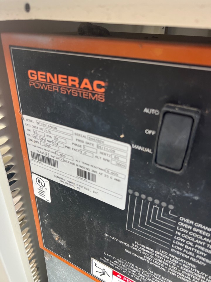 used generator Generac 25kw liquid cooled eBay