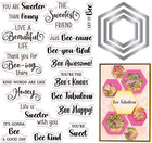 New ListingHoney Bee Sentiment Clear Stamps and Metal Cutting Dies Sets for Card Making Diy