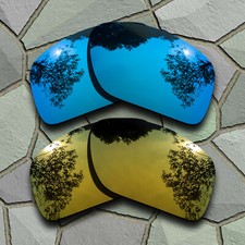US Sky Blue Golden Polarized Lenses Replacement For-Oakley DOUBLE EDGE