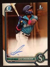 2022 Bowman Chrome Luis Chevalier 1st Prospect Rookie Auto Mariners NM-MINT