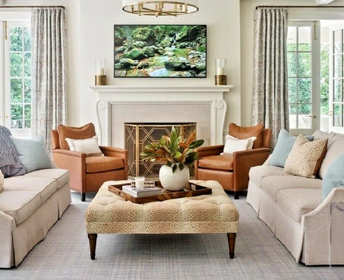 Modern Geometric Rosen Gold Leaf Fireplace Fire Screen 53"W ~ Uttermost 18707 - Picture 6 of 6