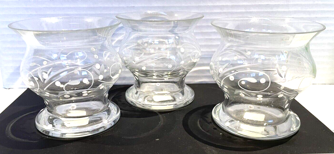 Lot of (3) PartyLite White Radiance Glass Votive Candle Holders eBay