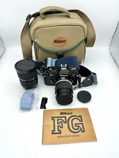 Nikon FG 35mm SLR Film Camera Black w/ Nikon Nikkor 105mm  Tokina 80mm Lens