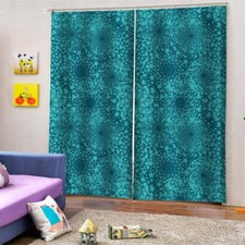 Soft comfortable lake blue fabric Printing 3D Blockout Curtains Fabric Window