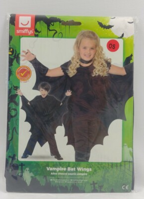 Smiffys Vampire Bat Wings Child Unisex Costume Black, One Size, New in Package